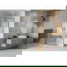 Mexen Rio dušo kabina pusapvalė 80 x 80 cm, juostelės, auksinė + Flat padėklas, baltas - 863-080-080-50-20-4110G