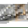 Mexen Rio dušo kabina pusapvalė 90 x 90 cm, juostelės, auksinė + Flat padėklas, baltas - 863-090-090-50-20-4110G