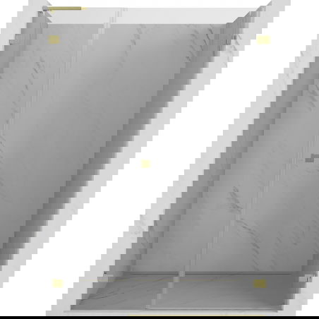 Mexen Lunar-B L dešinės pusės prausimosi durys 130 cm, permatomos, auksinės šukuotos - 832SL-130-050-55-00-P