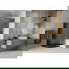 Mexen Rio dušo kabina pusapvalė 80 x 80 cm, grafitas, auksinė + Flat padėklas, juodas - 863-080-080-50-40-4170G