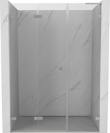 Mexen Lunar-F L sulankstomos kairinės dušo durys 140 cm, permatomos, šepečiuotas nikelis - 836SL-140-050-97-00-L