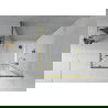 Mexen Rio kvadratinė dušo kabina 90 x 90 cm, Skaidrus, Auksinė + dušo padėklas Flat, Balta - 860-090-090-50-00-4010G