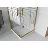 Mexen Rio kvadratinė dušo kabina 80 x 80 cm, baltos juostos, auksinė + Flat padėklas, baltas - 860-080-080-50-20-4010G