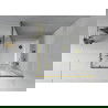 Mexen Rio kvadratinė dušo kabina 90 x 90 cm, baltos juostos, auksinė + Flat padėklas, baltas - 860-090-090-50-20-4010G