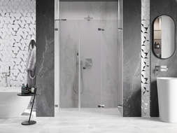 Mexen Lunar-F L sulankiojamos dešinės dušo durys 120 cm, skaidrios, chromas - 836SL-120-050-01-00-P