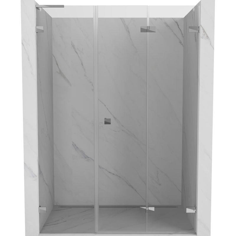 Mexen Lunar-F L sulankstomos dušo durys dešinės 130 cm, skaidrios, chromas - 836SL-130-050-01-00-P