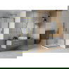 Mexen Rio kvadratinė dušo kabina 90 x 90 cm, Šerkšnas, Auksinė + dušo padėklas Flat, Balta - 860-090-090-50-30-4010G