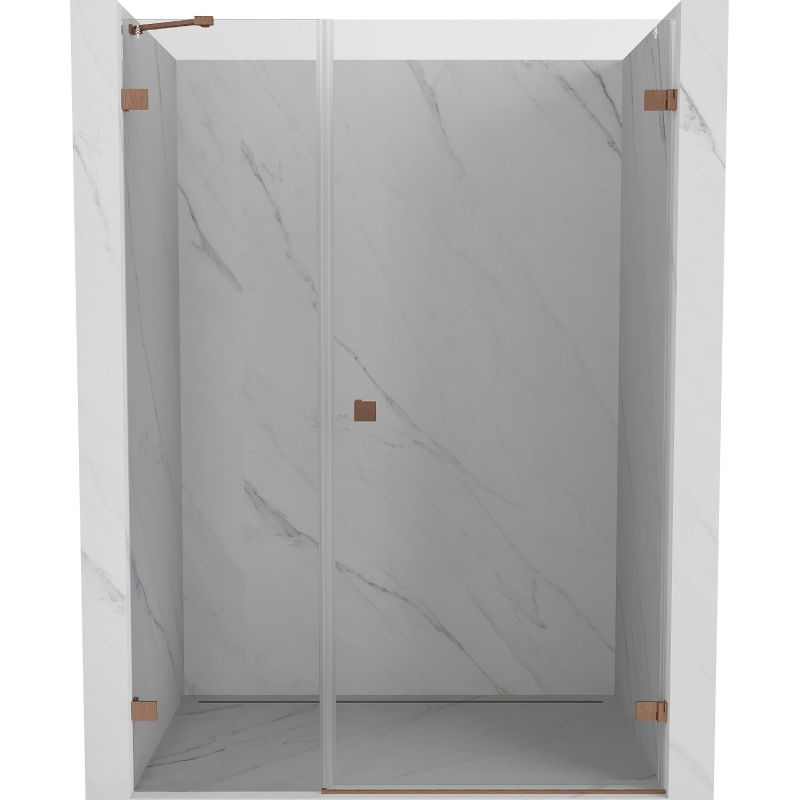 Mexen Lunar-B dešrų durys virinamosios dešinės 135 cm, permatomos, šlifuotos bronzos - 832S-135-050-65-00-P