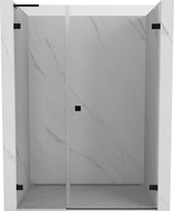 Mexen Lunar-B L atveriamos dešinės pusės dušo durys 125 cm, permatomos, juodos - 832SL-125-050-70-00-P