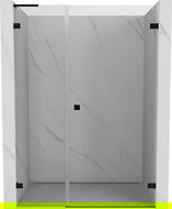 Mexen Lunar-B L atveriamos dušo durys dešinys 140 cm, permatomos, juodos - 832SL-140-050-70-00-P