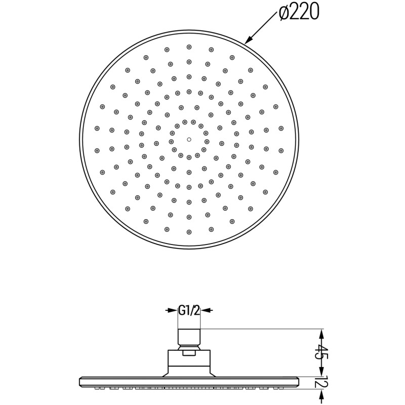 Mexen D-40 lietaus dušas 22 cm, šlifuota matinė pilka - 79740-66