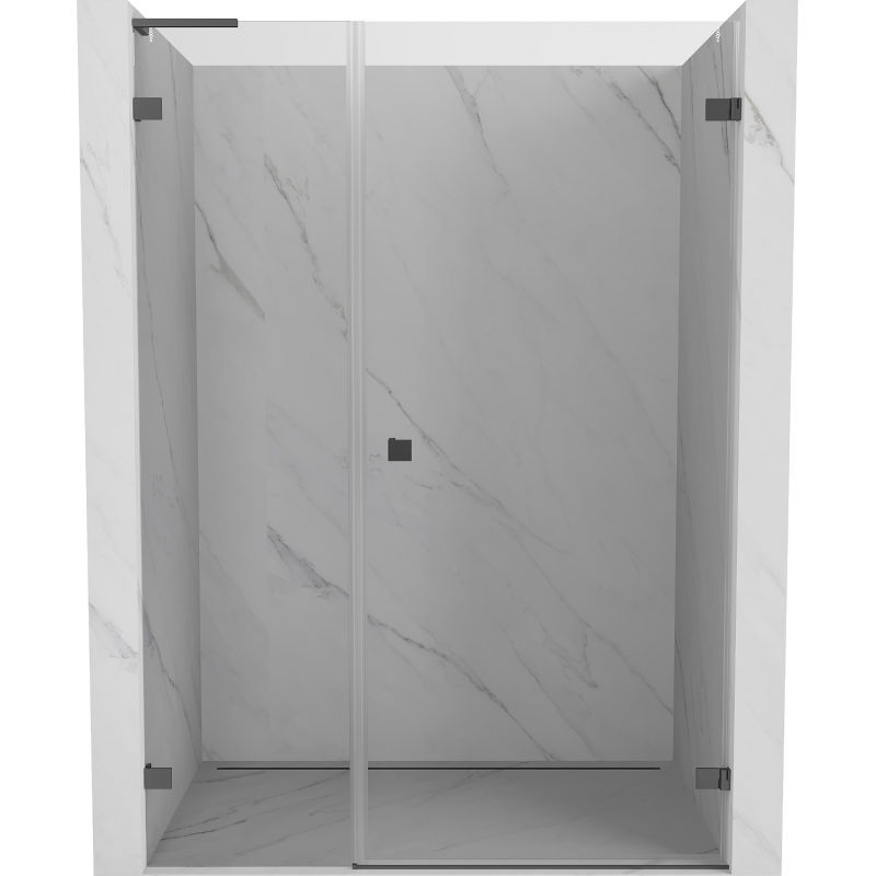 Mexen Lunar-B L dešinės pusės dušo durys, skaidrios, gun metal - 832SL-110-050-95-00-P