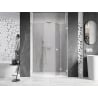 Mexen Lunar-F L sudedamos dešinės pusės dušo durys 120 cm, skaidrios, baltos - 836SL-120-050-20-00-P