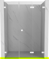 Mexen Lunar-F L sulankstomos dešinės dušo durys 130 cm, skaidrios, baltos - 836SL-130-050-20-00-P