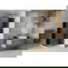 Mexen Rio kvadratinė dušo kabina 90 x 90 cm, grafitas, auksinė + Flat padėklas, baltas - 860-090-090-50-40-4010G