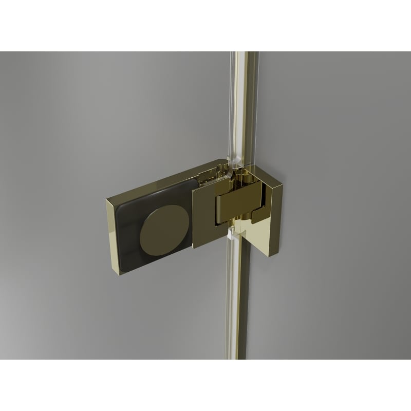 Mexen Lunar-F L dušo durys, sulankstomos dešinėje 125 cm, skaidrios, auksinės - 836SL-125-050-50-00-P