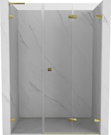 Mexen Lunar-F L sulankstomos dušo durys dešinės 130 cm, skaidrios, auksinės - 836SL-130-050-50-00-P