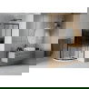 Mexen Rio dušo kabina pusapvalė 80 x 80 cm, juostelės, juoda + Flat, balta dušo padėklas - 863-080-080-70-20-4110B