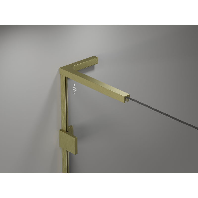 Mexen Lunar-F L sulankiojamos dešinės dušo durys 110 cm, permatomos, auksinis šlifuotas - 836SL-110-050-55-00-P