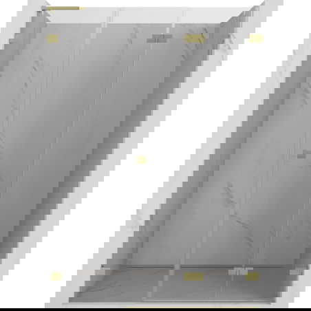 Mexen Lunar-F L lankstomos dešinės dušo durys 140 cm, permatomos, auksinės matinės - 836SL-140-050-55-00-P