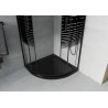 Mexen Rio pusapvalė dušo kabina 90 x 90 cm, juodos juostos, juoda + Flat dušo padėklas, juodas - 863-090-090-70-20-4170B
