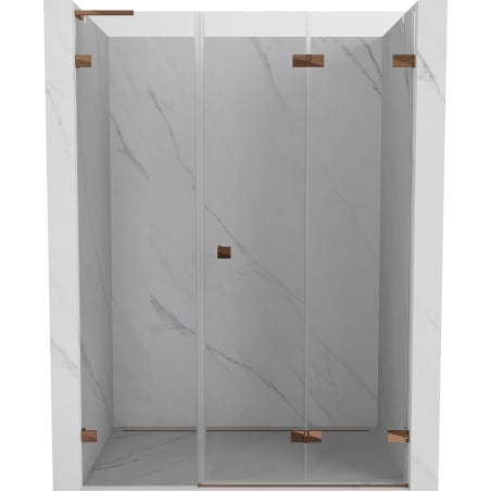 Mexen Lunar-F L sulankstomos dušo durys dešinės 130 cm, skaidrios, rožinis auksas - 836SL-130-050-60-00-P