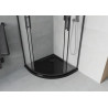 Mexen Rio Dušo kabina pusapvalė 80 x 80 cm, šerkšnas, juoda + dušo padėklas Flat, juodas - 863-080-080-70-30-4170B