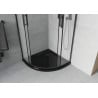 Mexen Rio pusiau apvalus dušo kabina 90 x 90 cm, matinė, juoda + Flat padėklas, juodas - 863-090-090-70-30-4170B