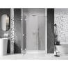 Mexen Lunar kairiosios pusės dušo durys 135 cm, skaidrios, baltos - 834S-135-050-20-00-L