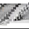 Mexen Lunar kairiosios pusės dušo durys 135 cm, skaidrios, baltos - 834S-135-050-20-00-L