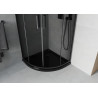 Mexen Rio pusapvalė dušo kabina 80 x 80 cm, grafitas, juoda + plokščias dušo padėklas, juodas - 863-080-080-70-40-4170B