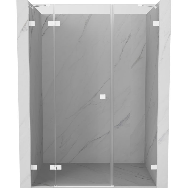Mexen Lunar dušų durelės varstomos kairės 155 cm, skaidrios, baltos - 834S-155-050-20-00-L