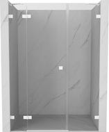 Mexen Lunar dušų durelės varstomos kairės 155 cm, skaidrios, baltos - 834S-155-050-20-00-L