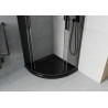 Mexen Rio pusapvalė dušo kabina 90 x 90 cm, grafito, juoda + plokščias dušo padėklas, juodas - 863-090-090-70-40-4170B