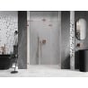 Mexen Lunar-F L sulankstomos dušo durys dešinės 120 cm, skaidrios, šlifuotas varis - 836SL-120-050-65-00-P