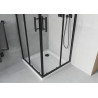 Mexen Rio kvadratinė dušo kabina 70 x 70 cm, skaidri, juoda + Flat padėklas, baltas - 860-070-070-70-00-4010B