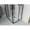 Mexen Rio kvadratinė dušo kabina 70 x 70 cm, Skaidrus, Juoda + dušo padėklas Flat, Balta - 860-070-070-70-00-4010B
