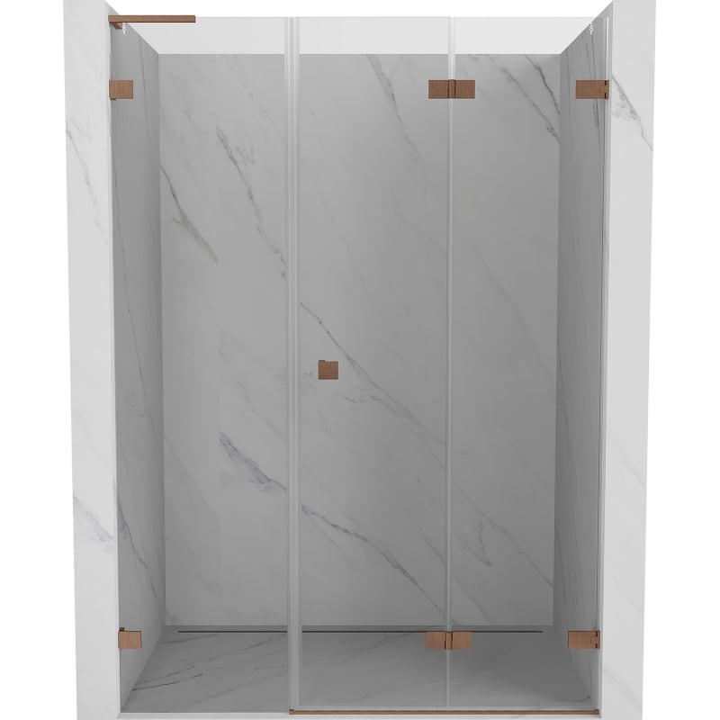 Mexen Lunar-F L sulenamos dušo durys, dešinės 140 cm, skaidrios, šlifuota varinė - 836SL-140-050-65-00-P