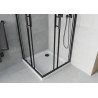 Mexen Rio kvadratinė dušo kabina 80 x 80 cm, skaidri, juoda + Flat padėklas, baltas - 860-080-080-70-00-4010B