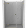 Mexen Lunar kairenamos dušo durys kairės 120 cm, skaidrios, auksinės - 834S-120-050-50-00-L