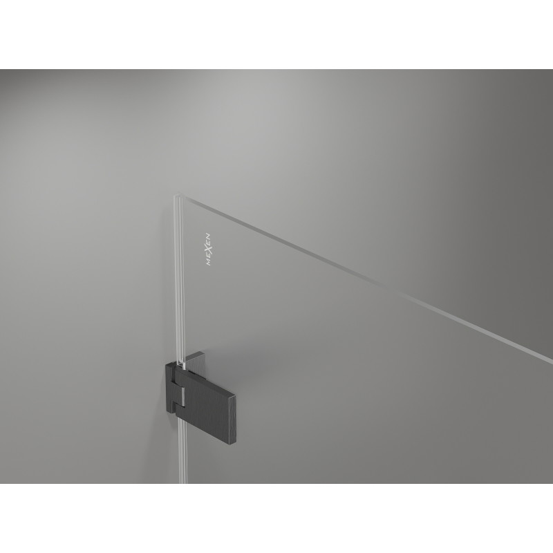 Mexen Lunar-F L dušo durys sulankstomos dešinės 135 cm, skaidrios, pilka šepečiuota - 836SL-135-050-66-00-P