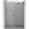Mexen Lunar-F L dušo durys sulankstomos dešinės 135 cm, skaidrios, pilka šepečiuota - 836SL-135-050-66-00-P