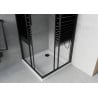 Mexen Rio kvadratinė dušo kabina 80 x 80 cm, juodos juostos, juoda + Flat padėklas, baltas - 860-080-080-70-20-4010B