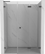 Mexen Lunar-F L sulankstomos dešinės dušo durys 145 cm, skaidrios, šlifuotas pistoletinis pilkas - 836SL-145-050-66-00-P