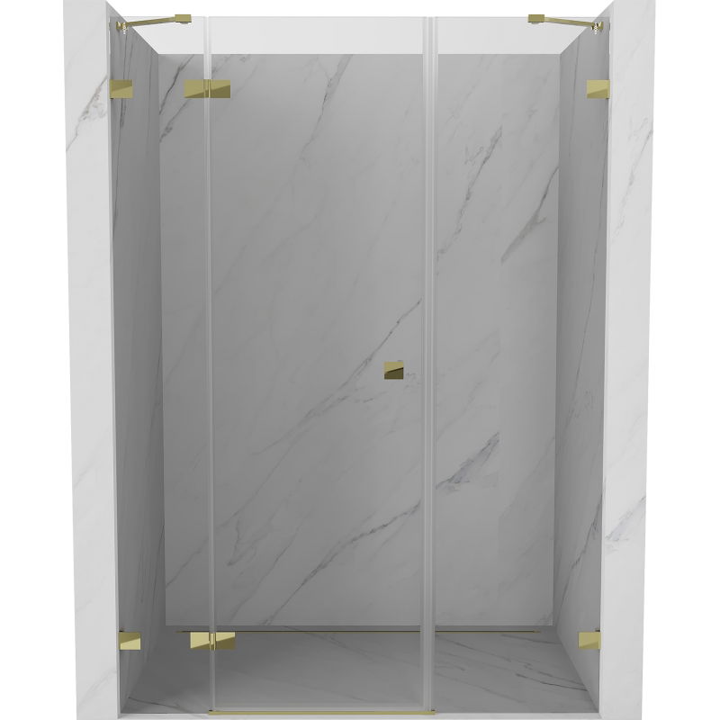 Mexen Lunar dušo durys atveriamos kairiosios 155 cm, skaidrios, auksinės - 834S-155-050-50-00-L
