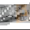 Mexen Rio kvadratinė dušo kabina 70 x 70 cm, Šerkšnas, Juoda + dušo padėklas Flat, Balta - 860-070-070-70-30-4010B