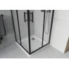 Mexen Rio kvadratinė dušo kabina 70 x 70 cm, matinė, juoda + plokščias padėklas, baltas - 860-070-070-70-30-4010B