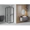 Mexen Rio kvadratinis dušo kabinas 80 x 80 cm, matinis, juodas + padėklas Flat, baltas - 860-080-080-70-30-4010B