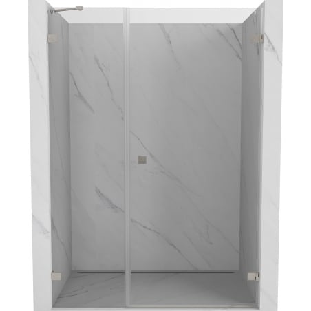 Mexen Lunar-B dešinės pusės atveriamos dušo durys 140 cm, skaidrios, šlifuotas nikelis - 832S-140-050-97-00-P
