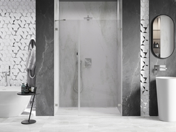 Mexen Lunar-B atveriamos dešinės dušo durys 150 cm, skaidrios, šlifuotas nikelis - 832S-150-050-97-00-P